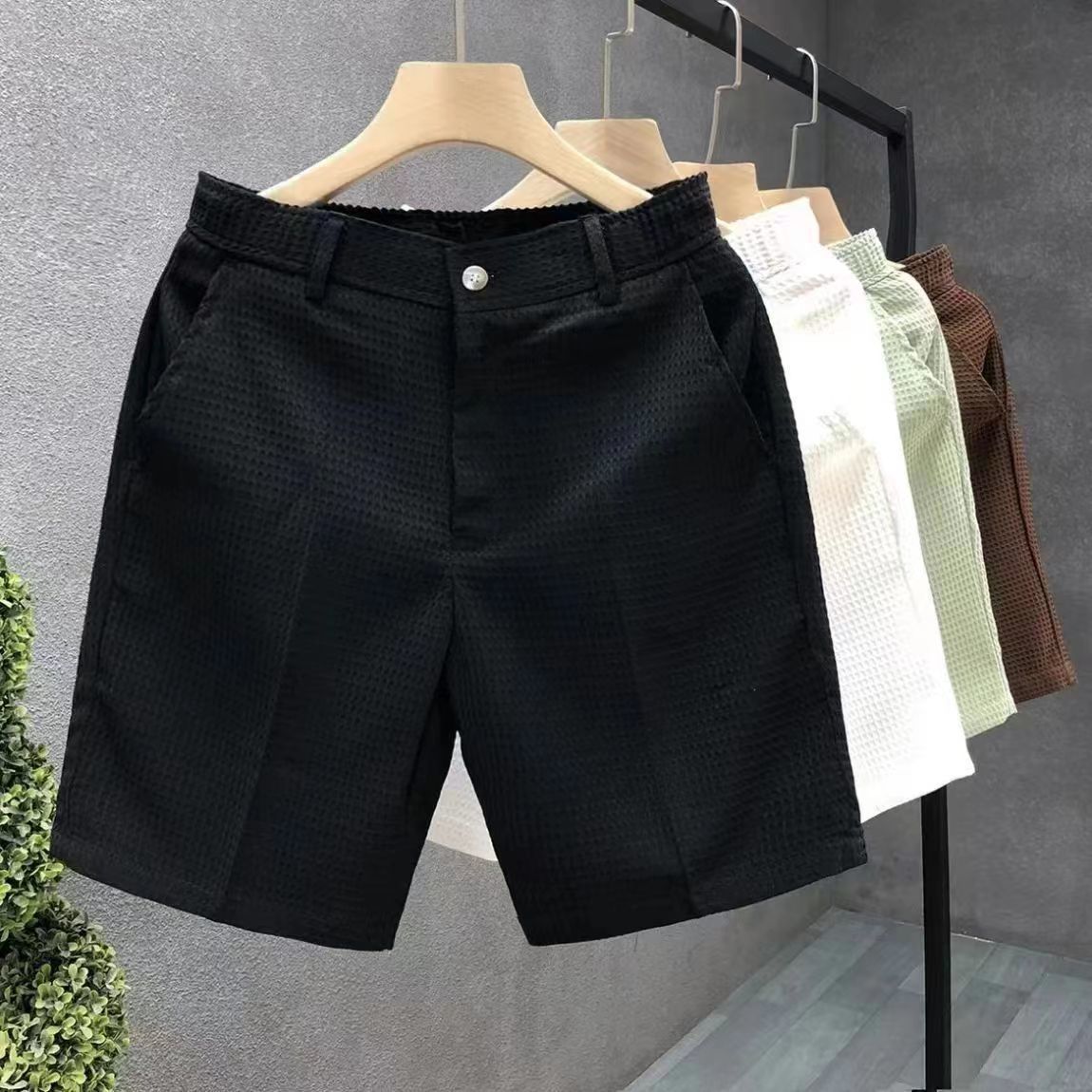 Zomer Dunne Cropped Heren Slim Fit Shorts