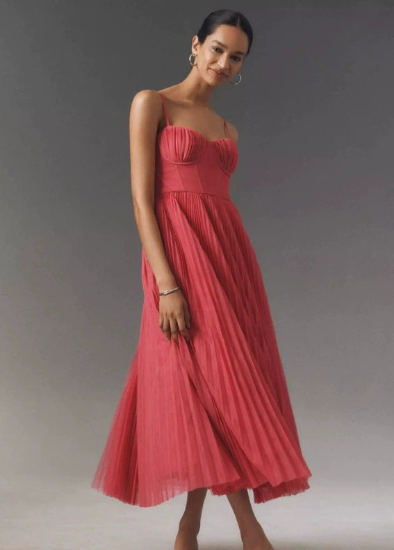 Women's Sleeveless Backless Deep V Neck Long Evening Dress