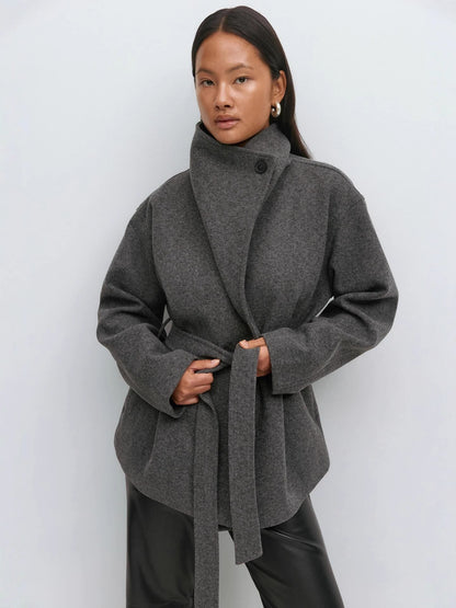 Women's Stand Collar Double-Sided Wool Coat