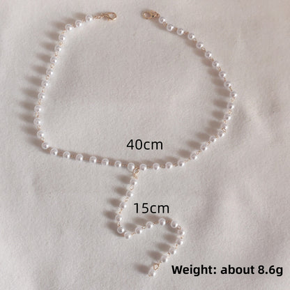 Y-Shaped Rhinestone Pendant Necklace