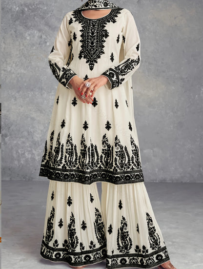 Ethnic Print Casual Suit with Belt