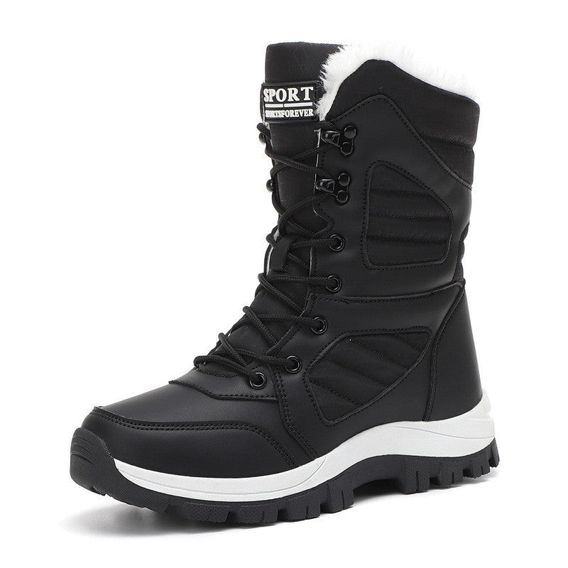 Women Fleece Lined Winter Snow Boots High Top Warm Cotton Shoes