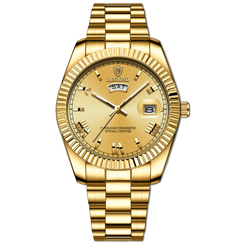 Klassiek zakelijk quartzhorloge met datumaanduiding