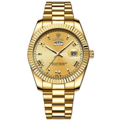 Klassiek zakelijk quartzhorloge met datumaanduiding
