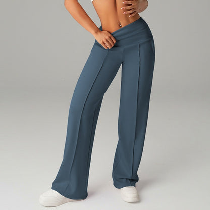 High Waisted Wide Leg Sports Trousers