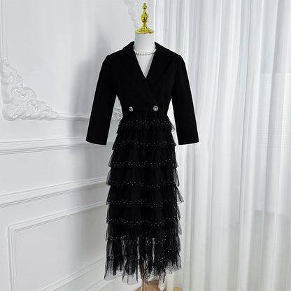 Mesh Cake Skirt Two Piece Dress