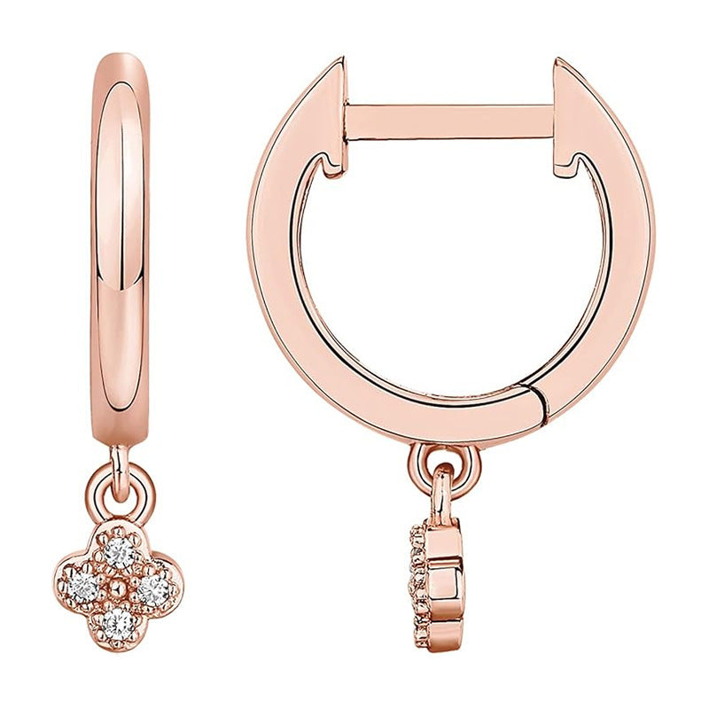 Brass Electroplated Zircon Stud Earrings