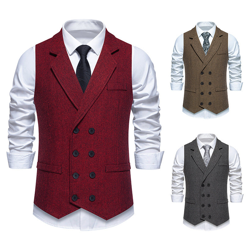 Mens Herringbone Tweed Vest