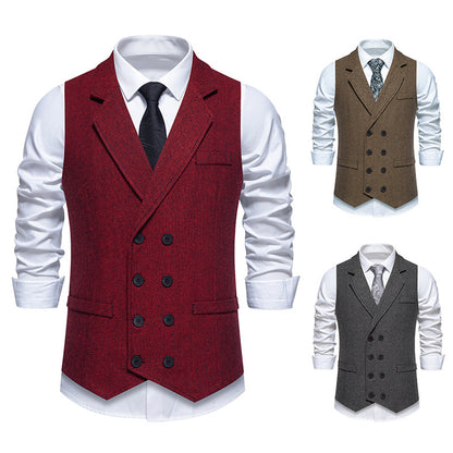 Mens Herringbone Tweed Vest