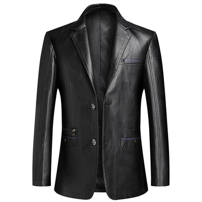 Men's PU leather casual suit jacket