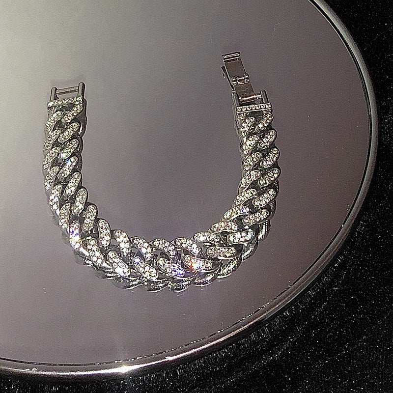 Frosty Dames Trendy Zilveren Cubaanse Armband