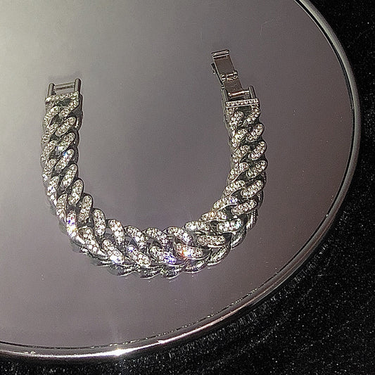 Frosty Dames Trendy Zilveren Cubaanse Armband