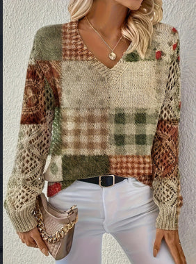 Bedrukte casual trui