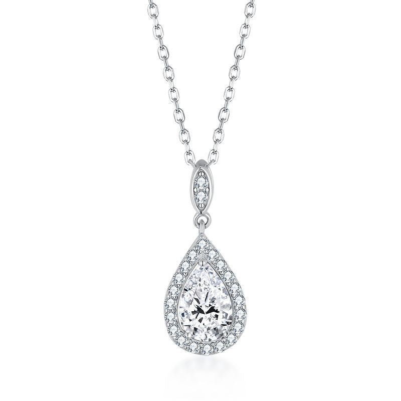 S925 zilver waterdruppel ketting 1,5 karaat Moissanite