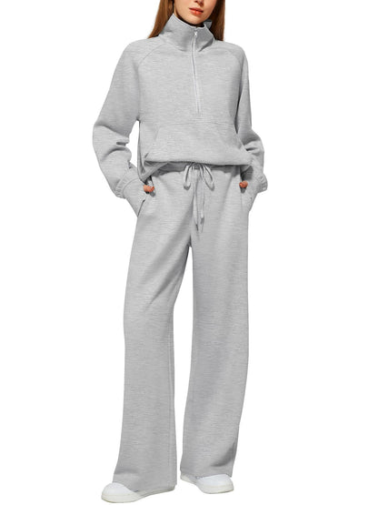 Women's Casual Two-Piece Tracksuit with Chain Detail