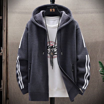 Sweater knit cardigan coat