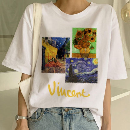 Van Gogh T-shirt Kunstschilderij T-shirt Dames