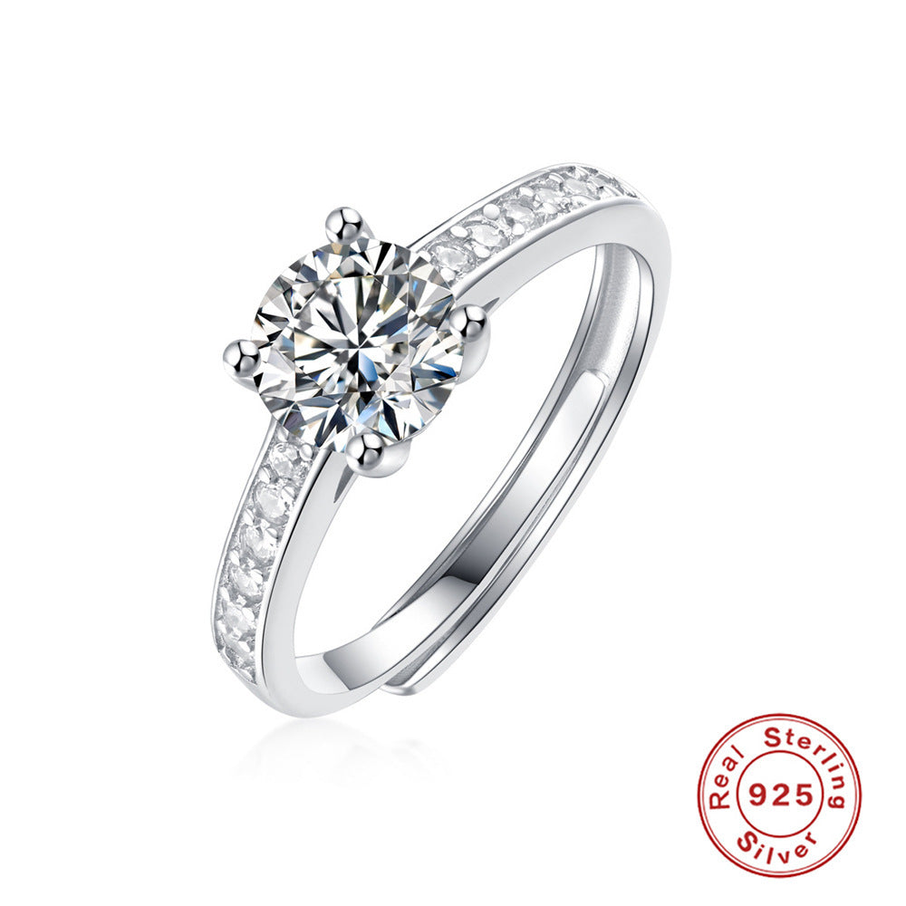 1 karaat S925 zilveren ring Moissanite Doting