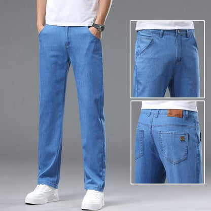 Men?s mid-rise stretch denim trousers
