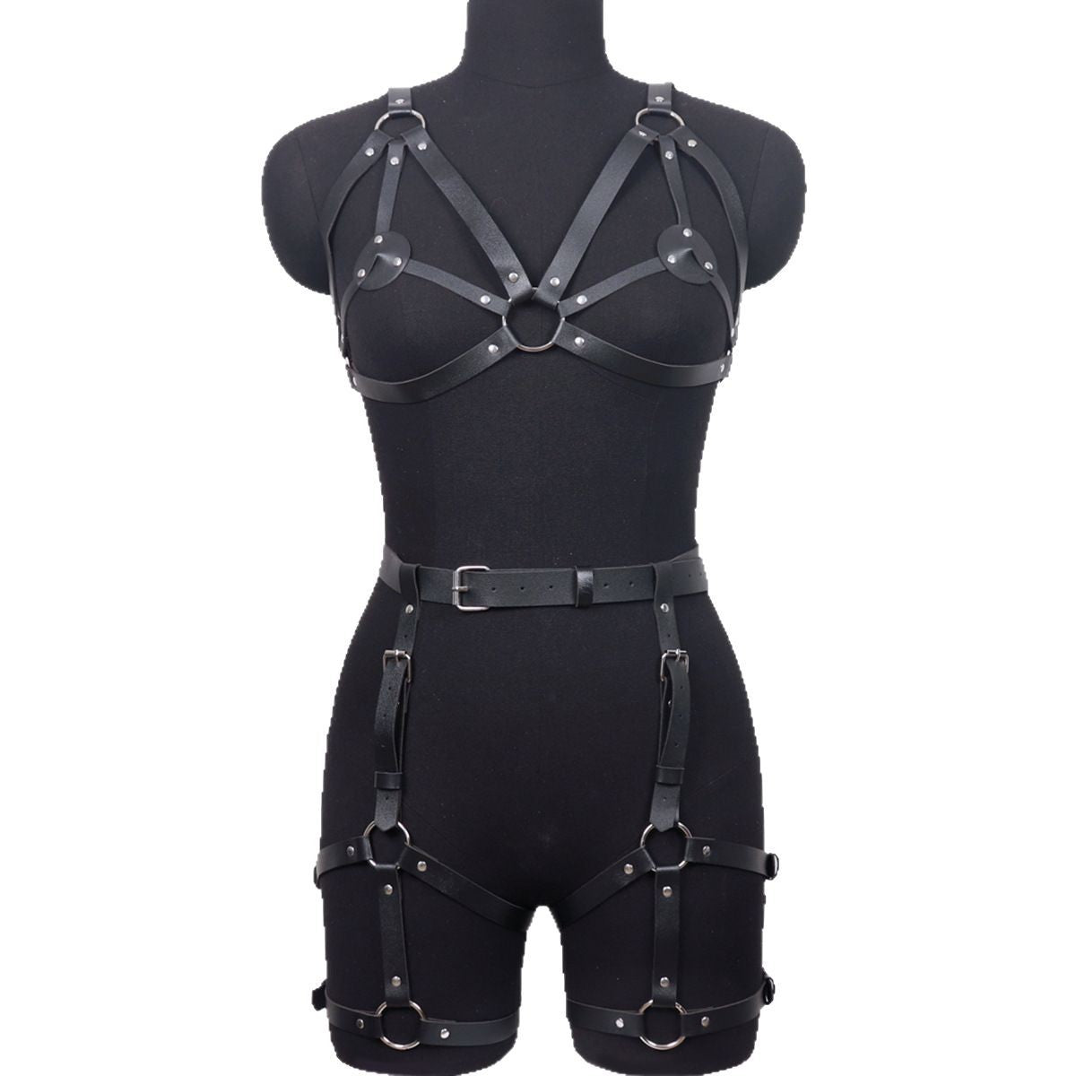 Adjustable PU Leather Restraint Harness Set