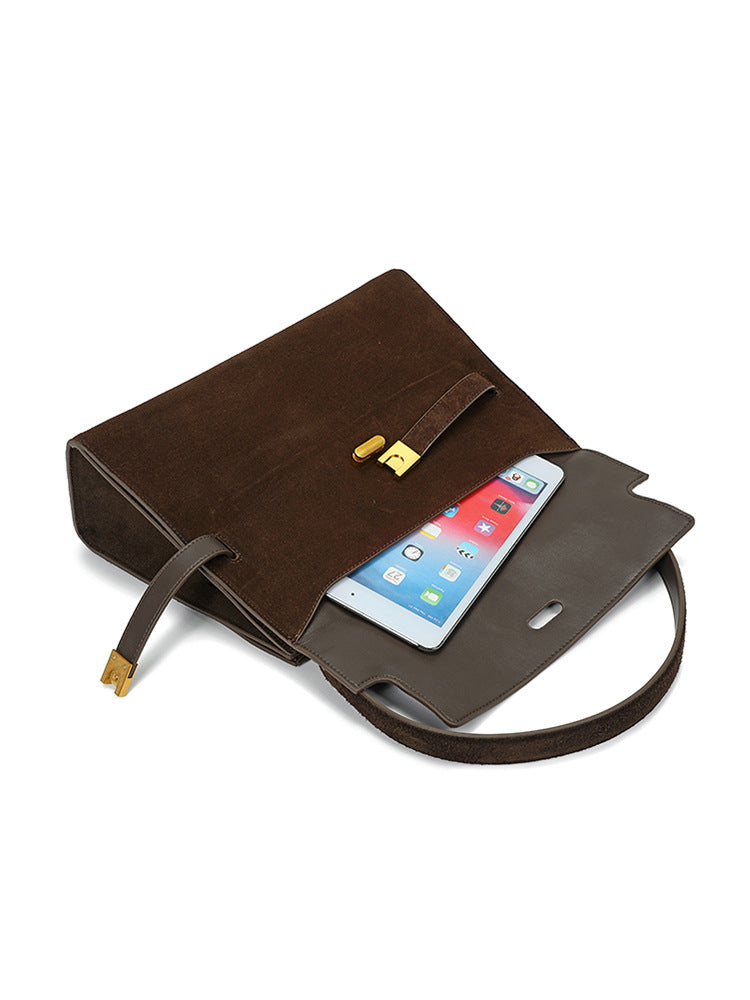 Retro Kelly-tas van echt leer met grote capaciteit