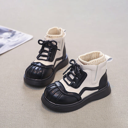 Girls Synthetic Leather Ankle Boots