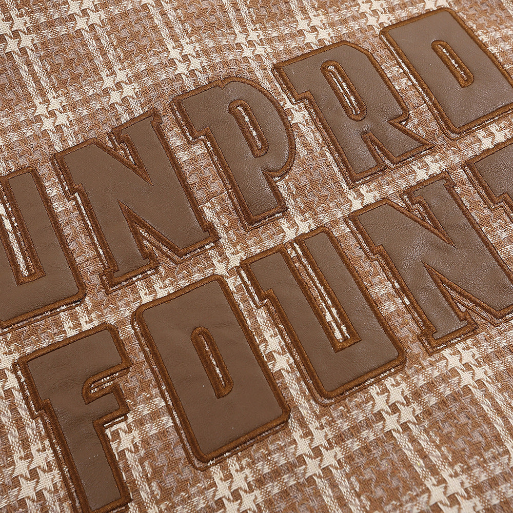 Amerikaanse geruite unisex honkbaljas revers PU-leer