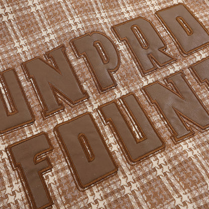 Amerikaanse geruite unisex honkbaljas revers PU-leer