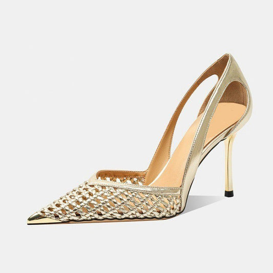 French-Style Pointed-Toe Hollow-Out Women Sandals