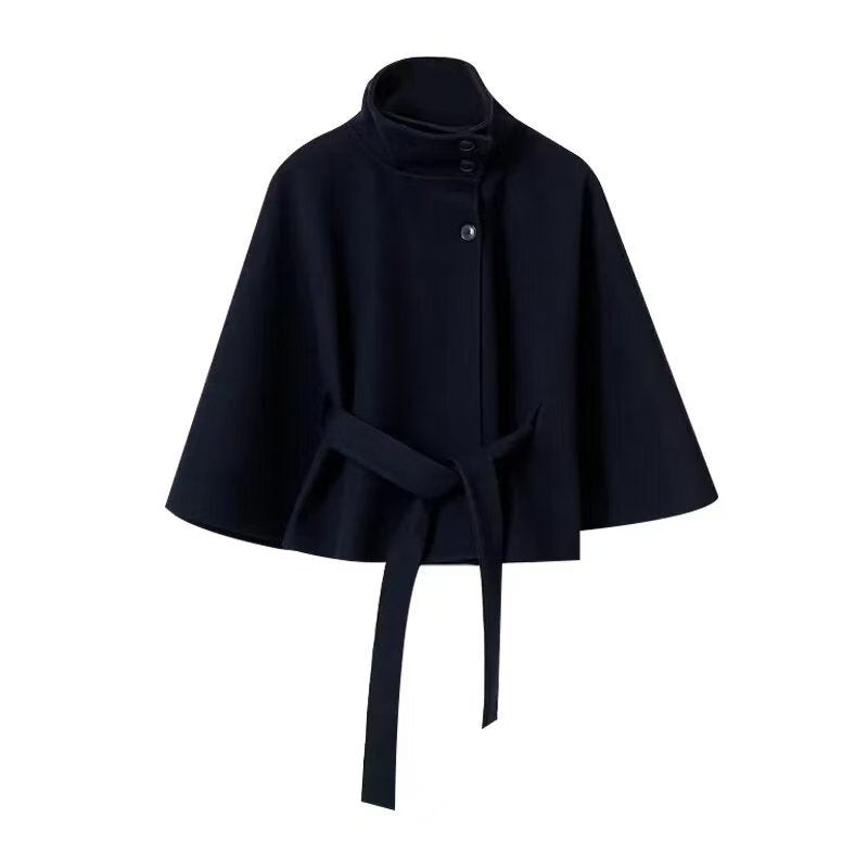 Elegant Womens Wool Blend Belted Coat