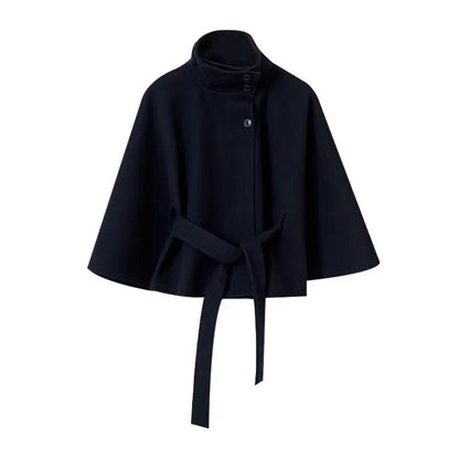 Elegant Womens Wool Blend Belted Coat
