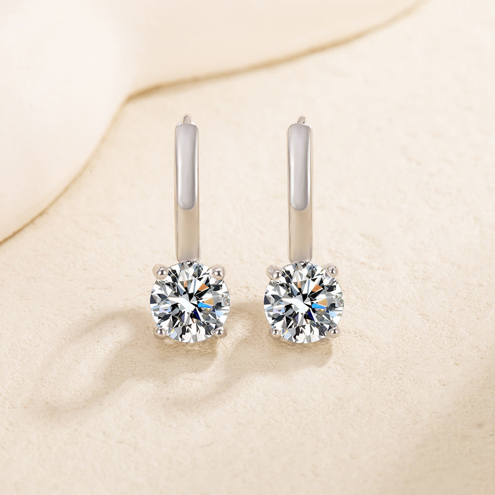 Classic Four-Claw Zircon Earrings