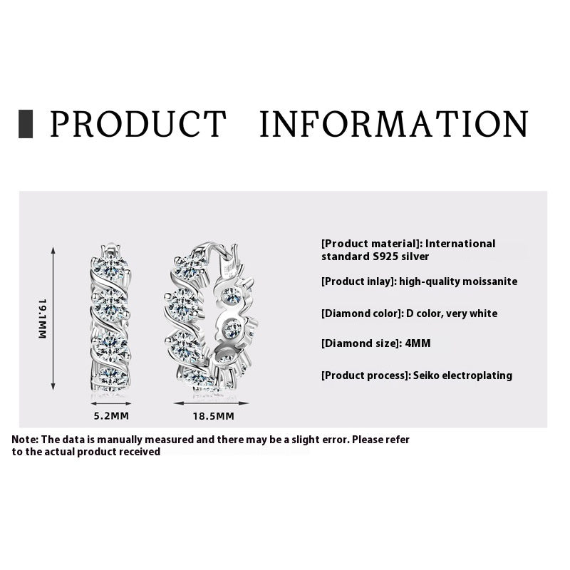 Luxe oorbellen met volle diamanten en moissaniet sterlingzilver