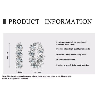 Luxe oorbellen met volle diamanten en moissaniet sterlingzilver