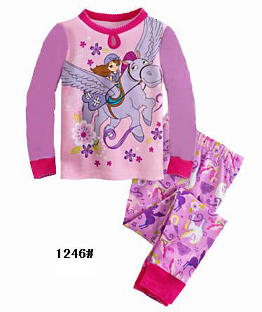 Katoenen unisex cartoon pyjamaset met lange mouwen