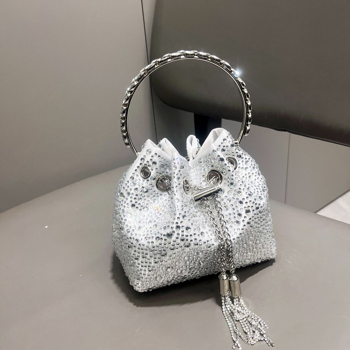 Diamond Crystal Bucket Bag