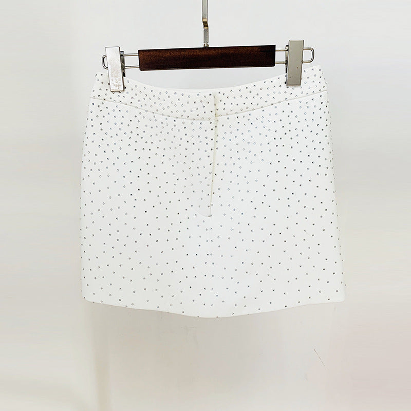 Strass slim-fit mantelpak met één knoop