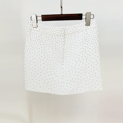 Strass slim-fit mantelpak met één knoop