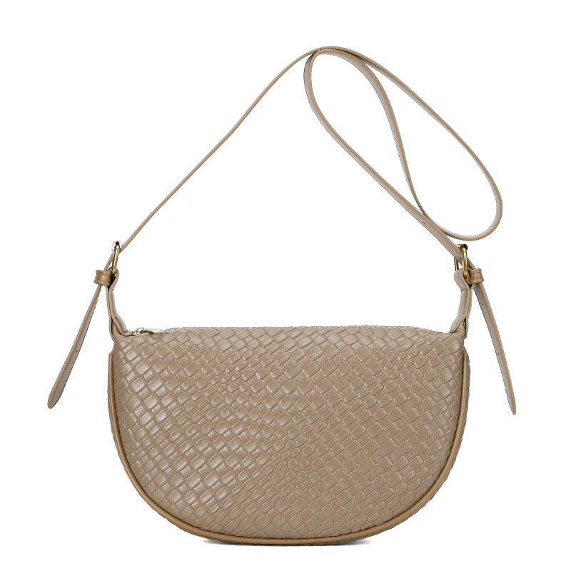 Textured Woven Quilted Shoulder Bag