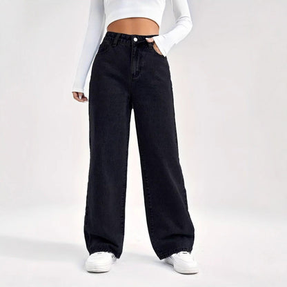 Solid Color Wide-Leg Pants