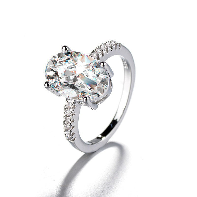 Adjustable Cubic Zirconia Ring Women Classic Six Claw Design