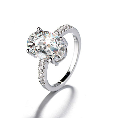 Adjustable Cubic Zirconia Ring Women Classic Six Claw Design
