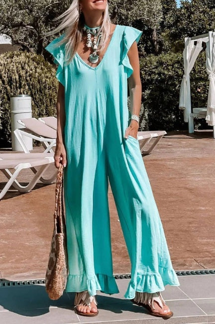 Losse Casual Jumpsuit Met Ruches