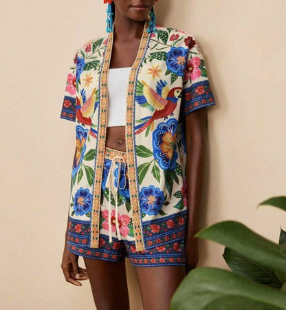 Damesmode Casual Bedrukt Cardigan Pak