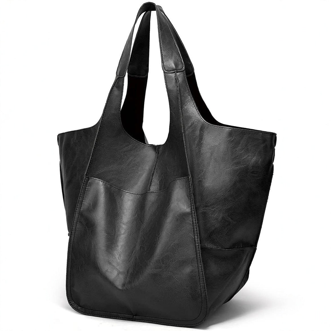 Simple Soft Leather Large Capacity Shoulder Hand Tote Bag