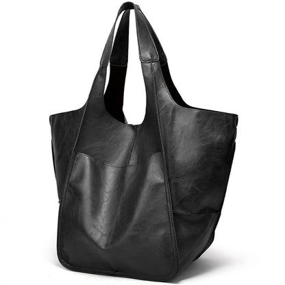 Simple Soft Leather Large Capacity Shoulder Hand Tote Bag
