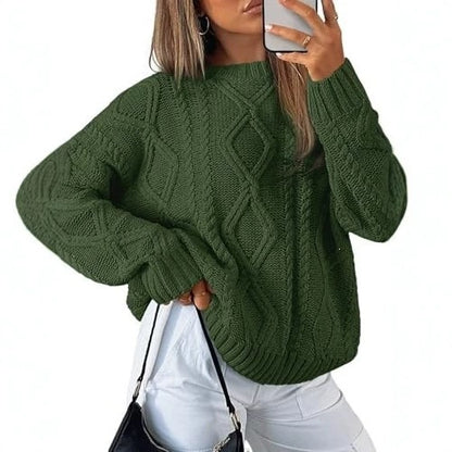 Women's knitted round-neck sweater for casual wear