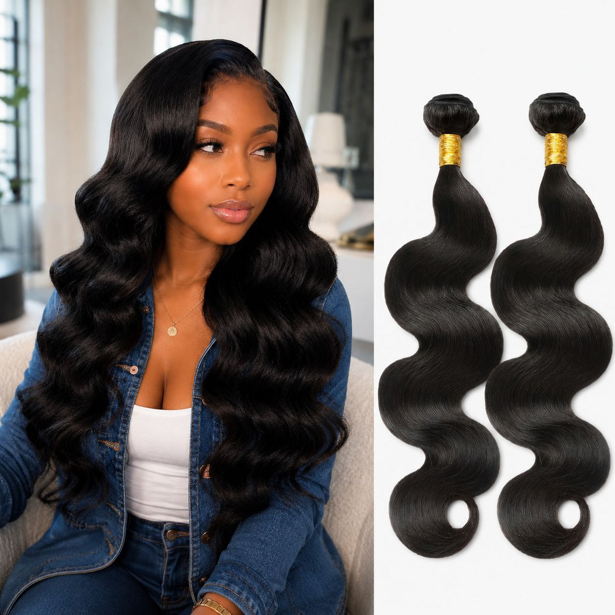 Synthetic and Real Hair Mixed Extensions