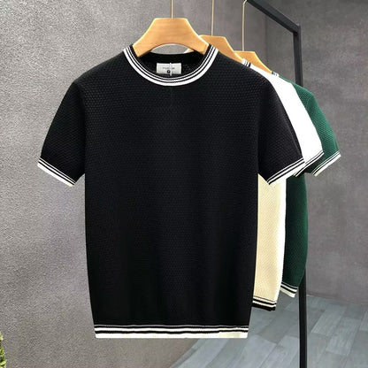 Mens Color Block Knit Shirt