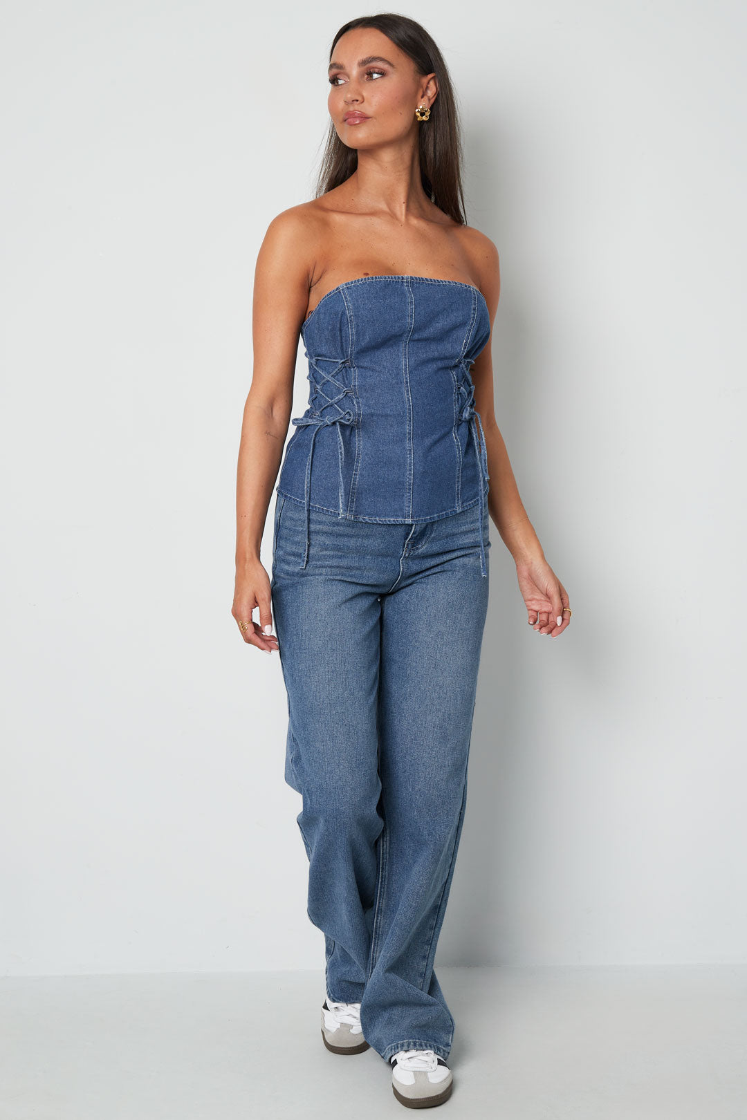 Denim kanten tubetop